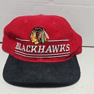 Vintage Truckers Rare Chicago Blackhawks Cord Snapback Baseball Hat